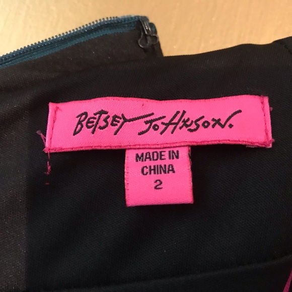 NWOT Betsy Johnson Size 2 Short Sleeve Emerald Teal Lace on Black Cocktail Dress - Picture 9 of 10